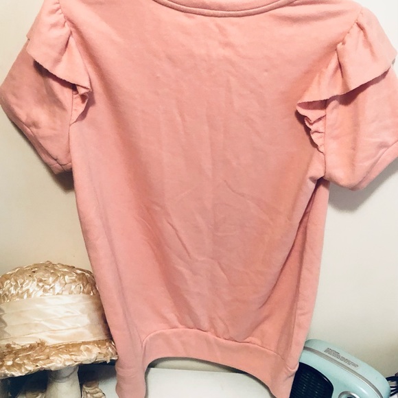 Nwt Lauren Conrad Sweatshirt Shorts Set Scalloped Floral Design Ruffles M - Picture 3 of 9